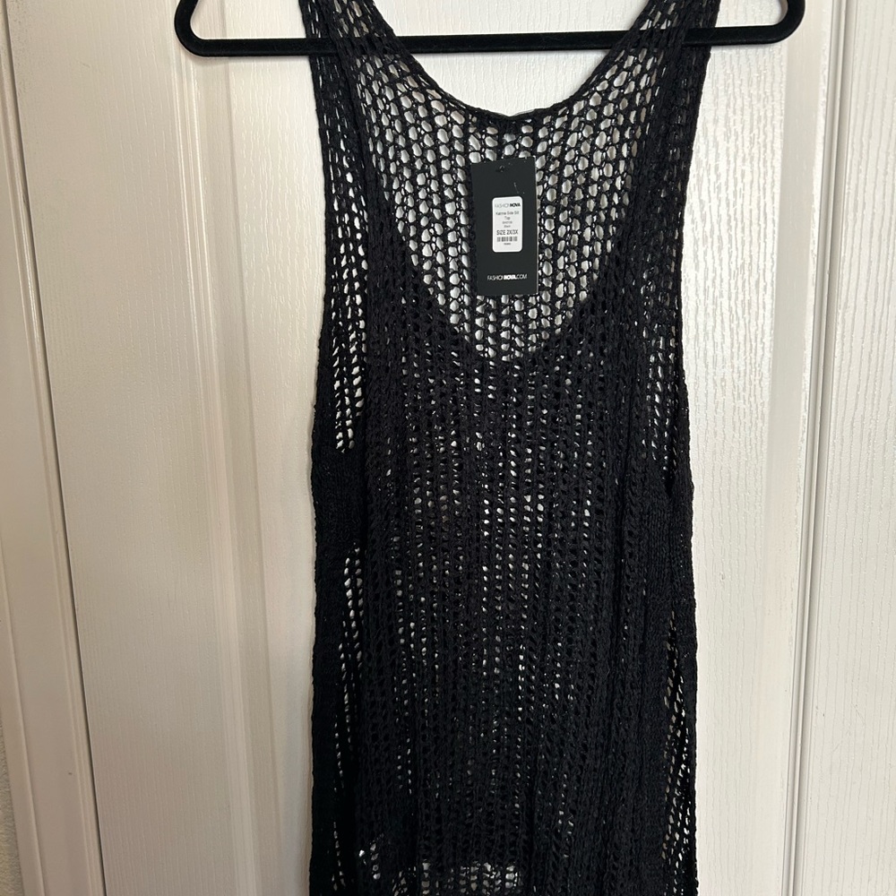 Black fashion move knit top 2x/3x